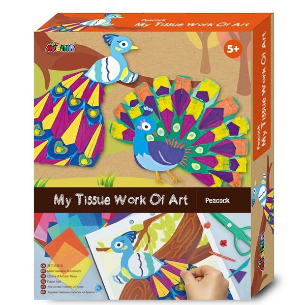 Avenir Tissue Art Peacock | Art and Craft for Kids | KidzInc Australia