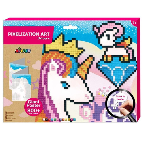 Avenir Pixelation Art Unicorn Sticker By Numbers | KidzInc Australia