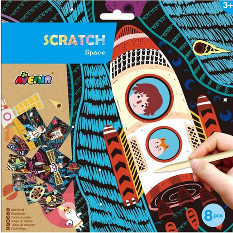 Avenir Scratch Space Art Set | KidzInc Australia | Educational Toys