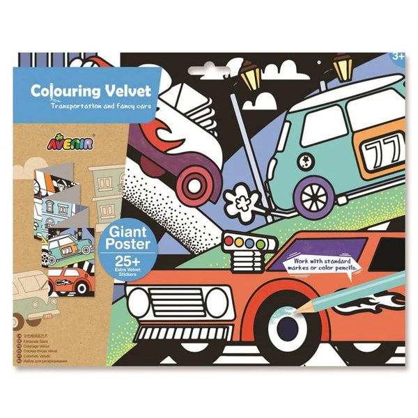 Avenir Velvet Giant Colouring Poster Transportation and Fancy Cars | KidzInc Australia