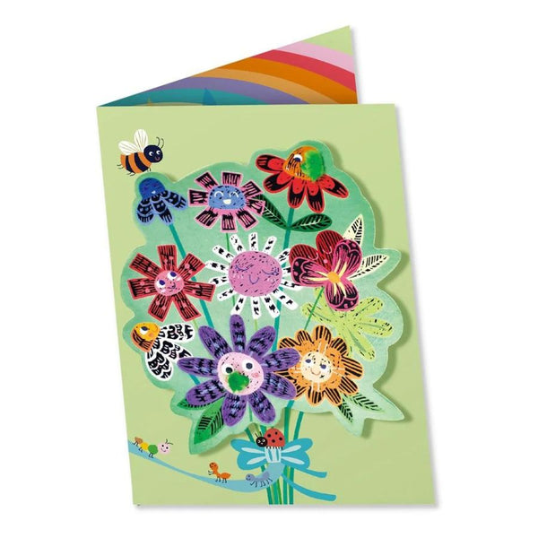 Avenir Scratch Greeting Card Flowers | Scratch Art for Kids | KidzInc 3