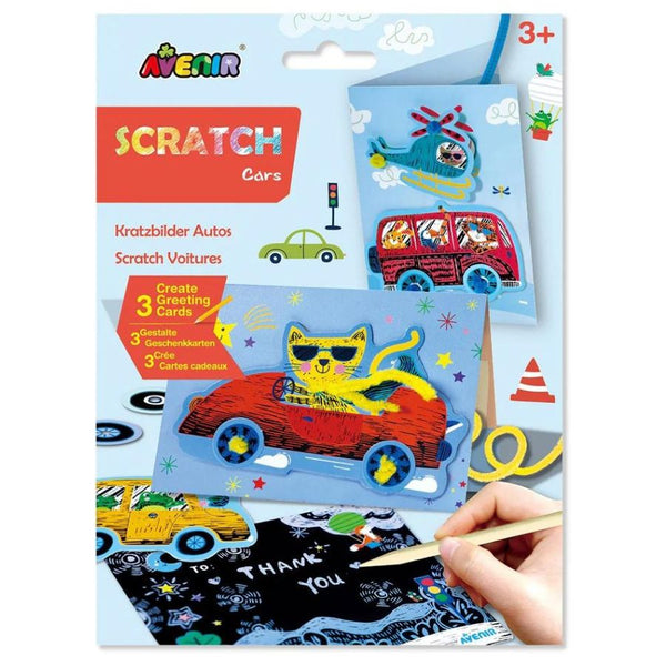 Avenir Scratch Greeting Card Cars | Scratch Art for Kids | KidzInc
