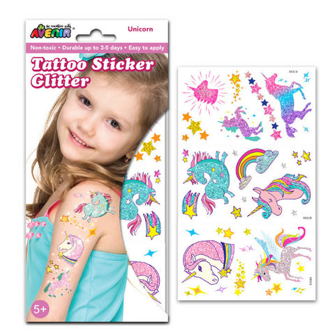 Avenir Tattoo Glitter Sticker Set: Unicorns | KidzInc Australia