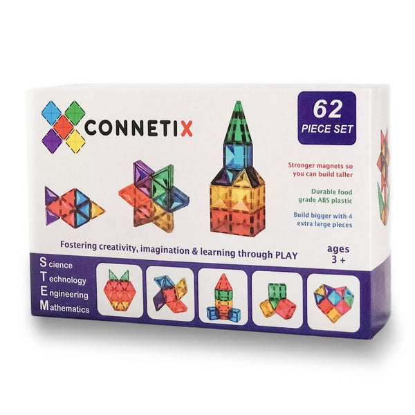 Connetix Tiles 62 Piece Set | Magnetic Tiles | KidzInc Australia | Online Educational Toys