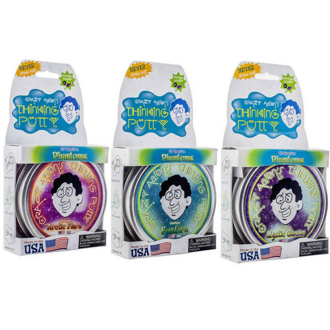 Crazy Aarons Thinking Putty - 10cm Tins Set Of 3 UV Reactive Phantoms | KidzInc Australia | Online Educational Toy Store