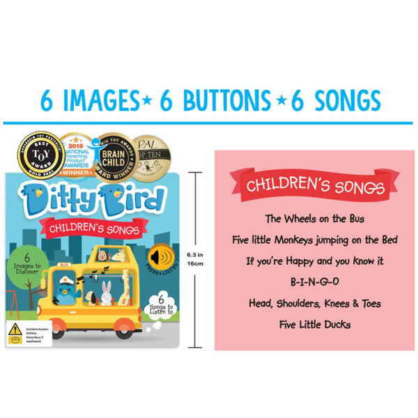 Ditty Bird Children's Songs Board Book | KidzInc Australia Toys Online 3