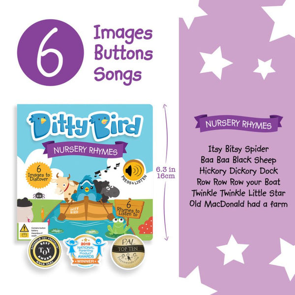 Ditty Bird Nursery Rhymes Board Book for Babies and Toddlers | KidzInc Australia 3