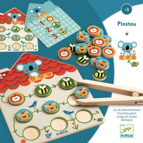 Djeco Pinstou Wooden Math Game for Preschoolers | KidzInc Australia