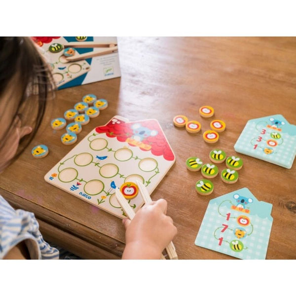 Djeco Pinstou Wooden Math Game for Preschoolers | KidzInc Australia 7