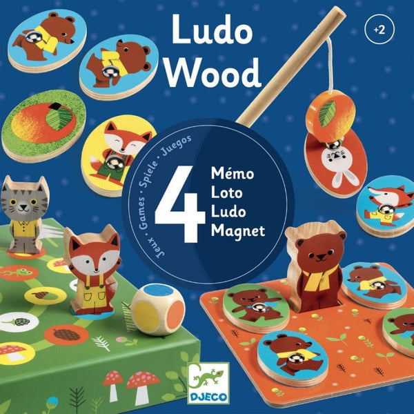 Djeco Ludo Woodland Animal 4 Game Set| Wooden Games |KidzInc Australia