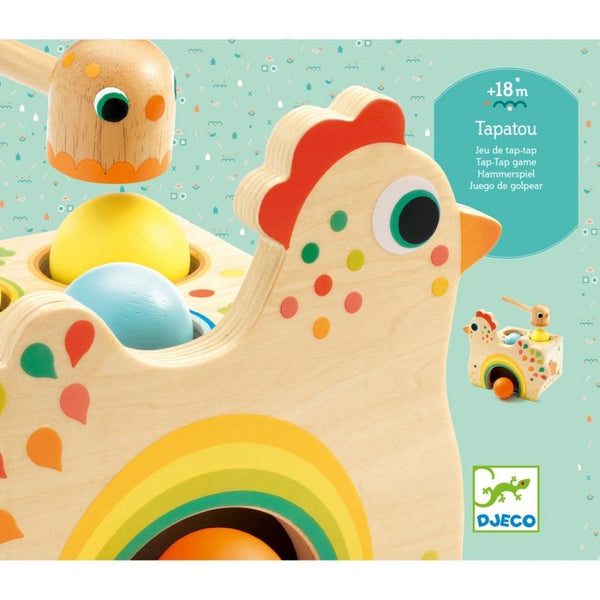 Djeco Tap Tap Tapatou Chicken Wooden Toy for Toddlers | KidzInc Australia Educational Toys 2