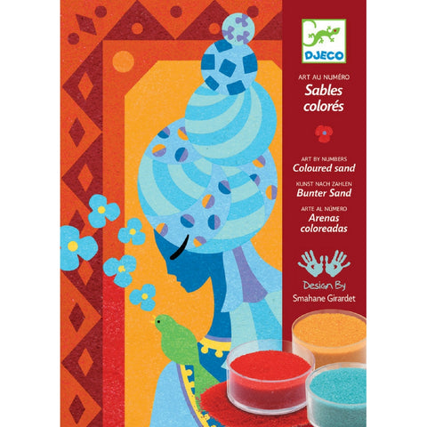 Djeco - Coloured Sand Art By Numbers: Blue Princess | KidzInc Australia | Online Educational Toy Store