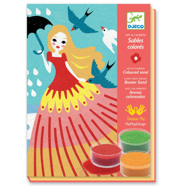 Djeco - Coloured Sand Art By Numbers: Girls' Day Out | KidzInc Australia | Online Educational Toy Store