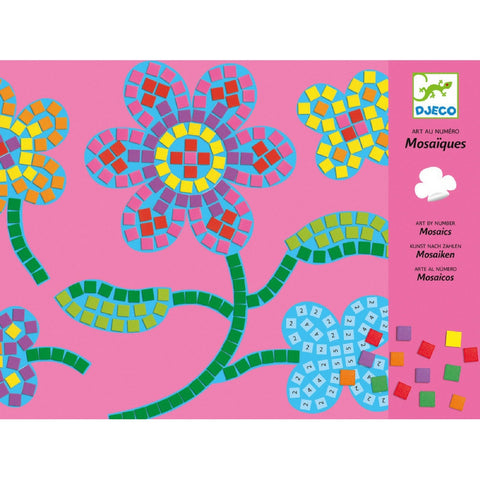 Djeco - Mosaics Art By Number Flowers | KidzInc Australia | Online Educational Toy Store