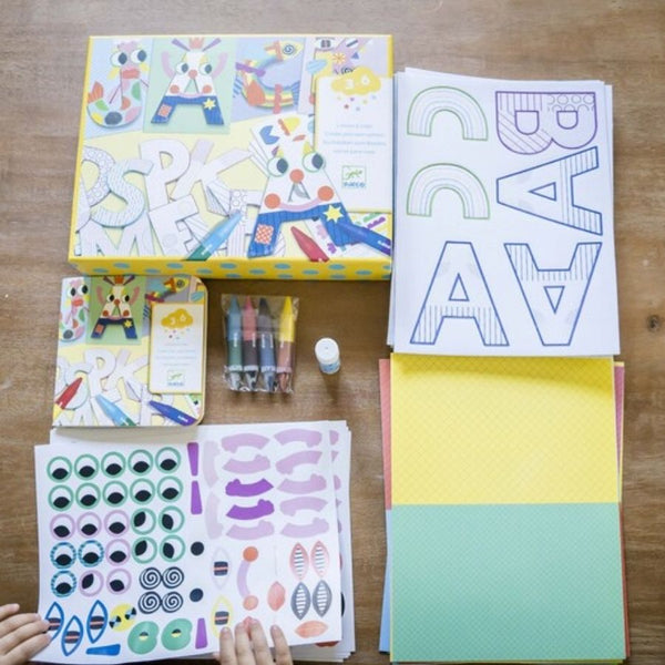 Djeco Create Shapes Letters Craft Kit for Preschoolers | KidzInc Australia 2