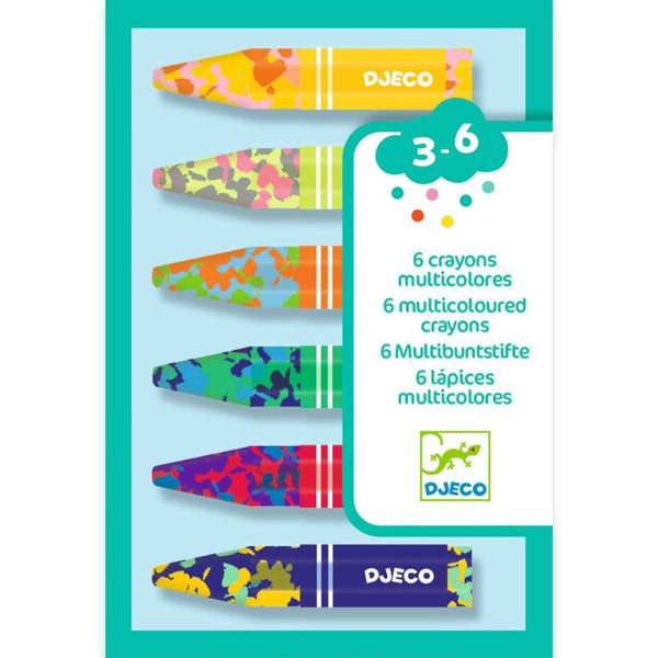Djeco 6 Multicoloured Flower Crayons | KidzInc Australia