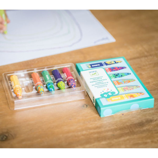 Djeco 6 Multicoloured Flower Crayons | KidzInc Australia 2