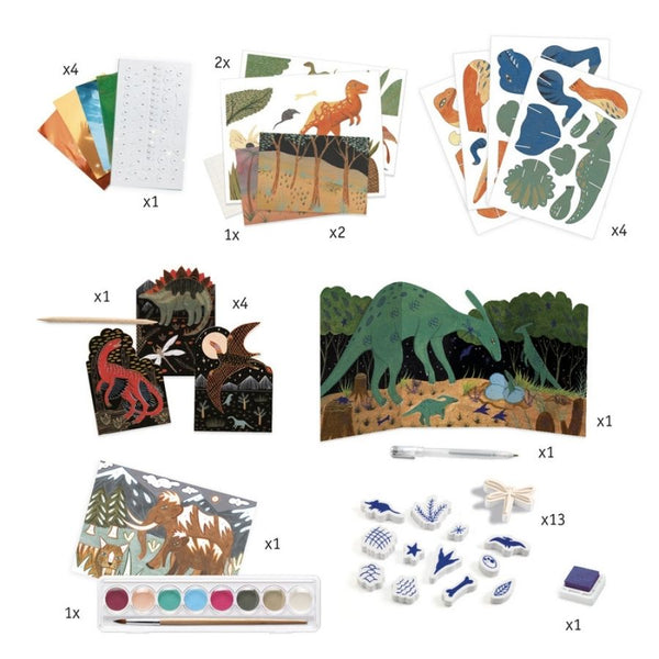 Djeco The World of Dinosaurs Multi Craft Box Kit | KidzInc Australia 2