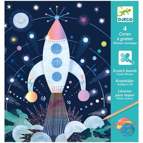 Djeco Cosmic Mission Scratch Cards | Art and Crafts for Kids | KidzInc