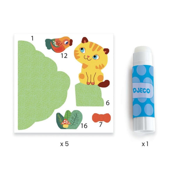 Djeco Garden Pals Collage Scene Craft Kit for Preschoolers | KidzInc 4