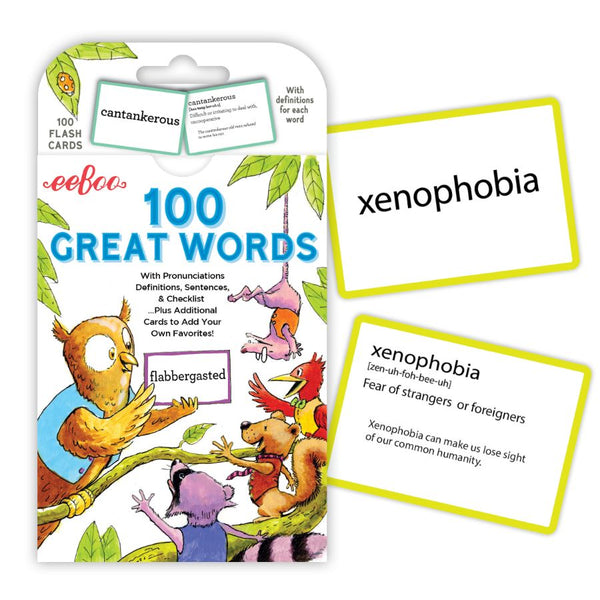 eeBoo Flash Cards 100 Great Words | Kidzinc Australia Educational Toys