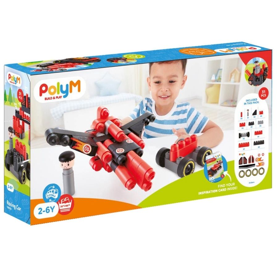 PolyM Build and Play Racing Car KitKidzInc Australia Educational Toys