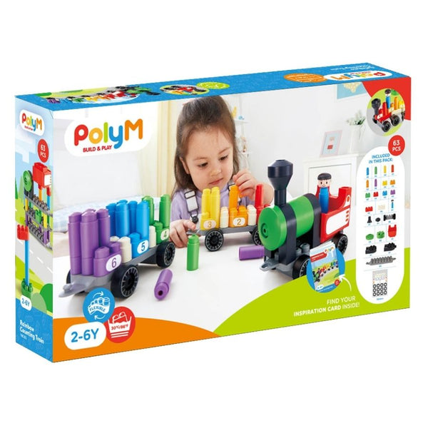 PolyM Build and Play Rainbow Counting Train Kit | KidzInc Australia | Educational Toys Online 2