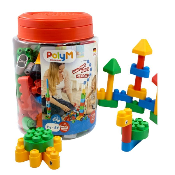 PolyM Build and Play Experience Set 128 Pieces | KidzInc Australia | Educational Toys Online