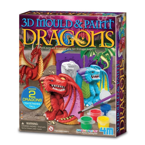 4M Toys 3D Mould and Paint Dragons | Arts and Crafts for Kids| KidzInc