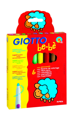 Giotto - Be-Be Super Fibre Pens (Packet of 6) | KidzInc Australia | Online Educational Toy Store