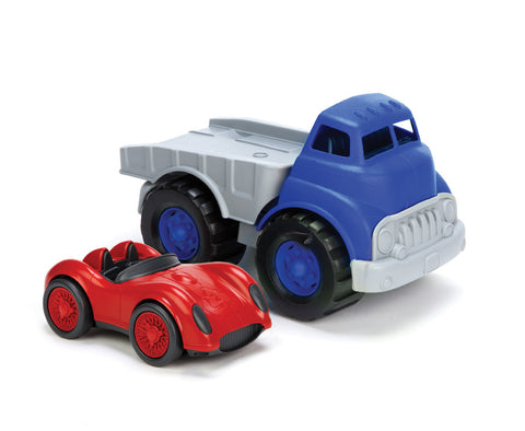 Green Toys - Flatbed Truck with Red Race Car | KidzInc Australia | Online Educational Toy Store