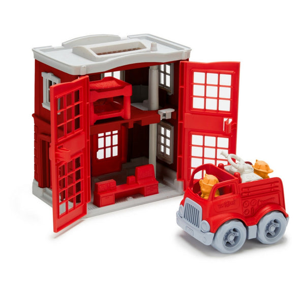Green Toys - Fire Station Playset | KidzInc Australia | Online Educational Toy Store
