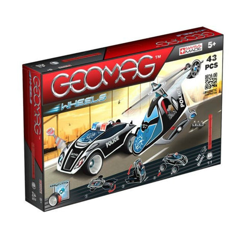 GeoMag Wheels Fast Chase 43 Pieces | KidzInc Australia | Online Educational Toy Store