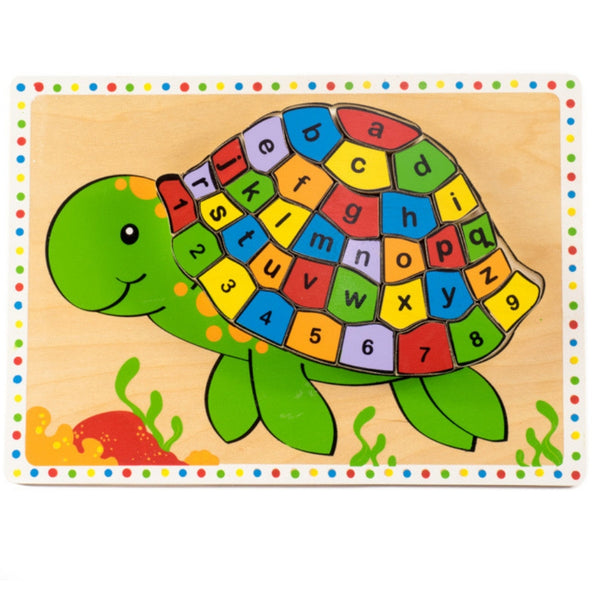 Kiddie Connect Turtle Alphabet Chunky Wooden Puzzle | KidzInc Australia | Online Educational Toys