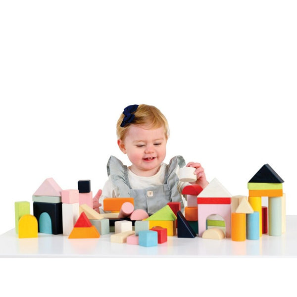Le Toy Van Petilou 60 Piece Building Wooden Blocks Set | KidzInc Toys