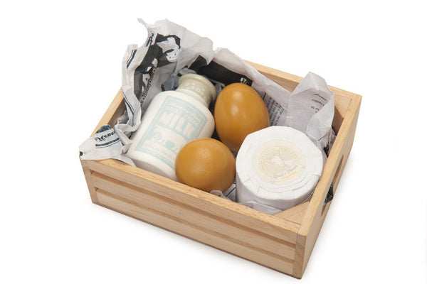 Le Toy Van - Honeybee Market Eggs & Dairy in a Crate | KidzInc Australia | Online Educational Toy Store