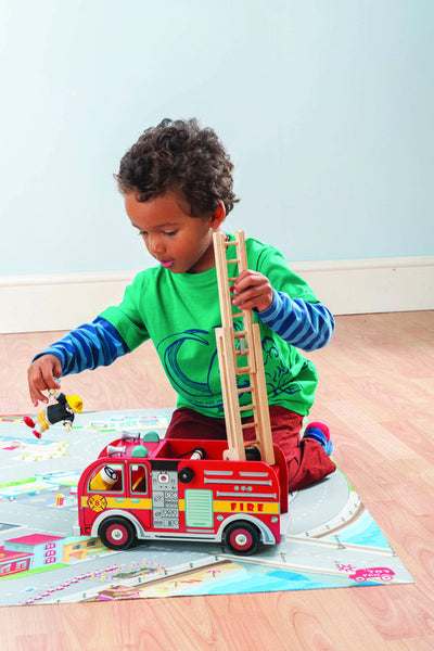 Le Toy Van - Fire Engine Set | KidzInc Australia | Online Educational Toy Store