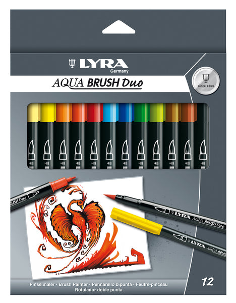 Lyra - Aqua Brush Duo Fibre Pen (Pack of 12) | KidzInc Australia | Online Educational Toy Store