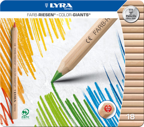 Lyra - Colour Giants Pencils (18 in Tin) | KidzInc Australia | Online Educational Toy Store