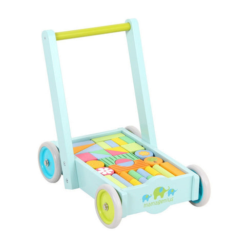 Mamagenius - Wooden Wagon With Blocks | KidzInc Australia | Online Educational Toy Store