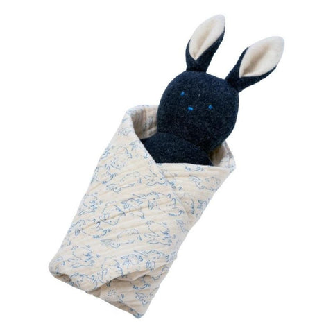 Manhattan Toy Company Bunny Burp Cloth and Rattle Plush | Baby Toys | KidzInc Australia