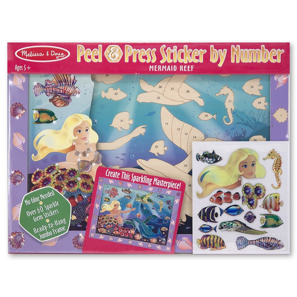 Melissa and Doug - Peel and Press: Sticker by Number Mermaid Reef