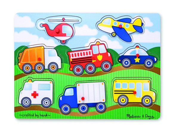 Melissa & Doug Peg Puzzle - Vehicles | KidzInc Australia | Online Educational Toy Store