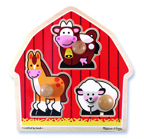 Melissa & Doug Jumbo Knob Puzzle - Barnyard Animals | KidzInc Australia | Online Educational Toy Store