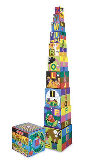 Melissa & Doug - Alphabet Nesting & Stacking Blocks | KidzInc Australia | Online Educational Toy Store