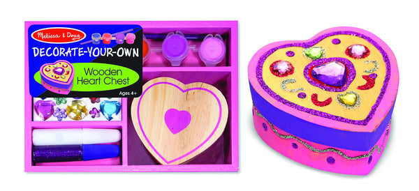 Melissa & Doug - Design-Your-Own - Wooden Heart Chest | KidzInc Australia | Online Educational Toy Store