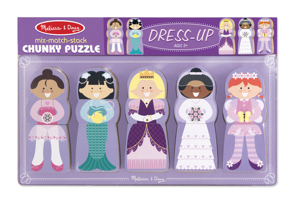 Melissa & Doug Mix Match Stack Chunky Puzzle - Dress-Up | KidzInc Australia | Online Educational Toy Store