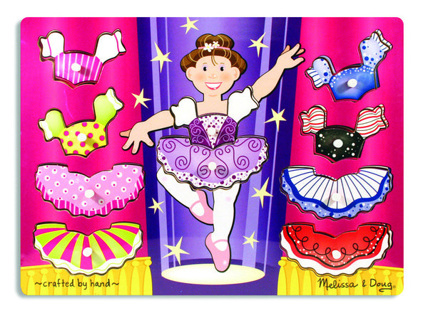 Melissa & Doug Mix 'n Match Peg Puzzle - Ballerina Dress-Up | KidzInc Australia | Online Educational Toy Store