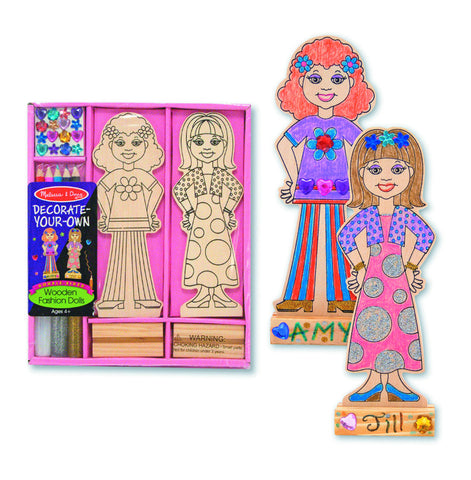 Melissa & Doug - Design-Your-Own - Wooden Fashion Dolls | KidzInc Australia | Online Educational Toy Store