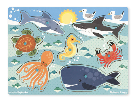 Melissa & Doug Peg Puzzle - Sea Creatures | KidzInc Australia | Online Educational Toy Store